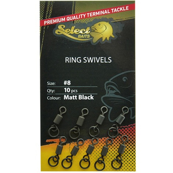 Комплект от 10 Select Baits Ring Swivels Nr. 8