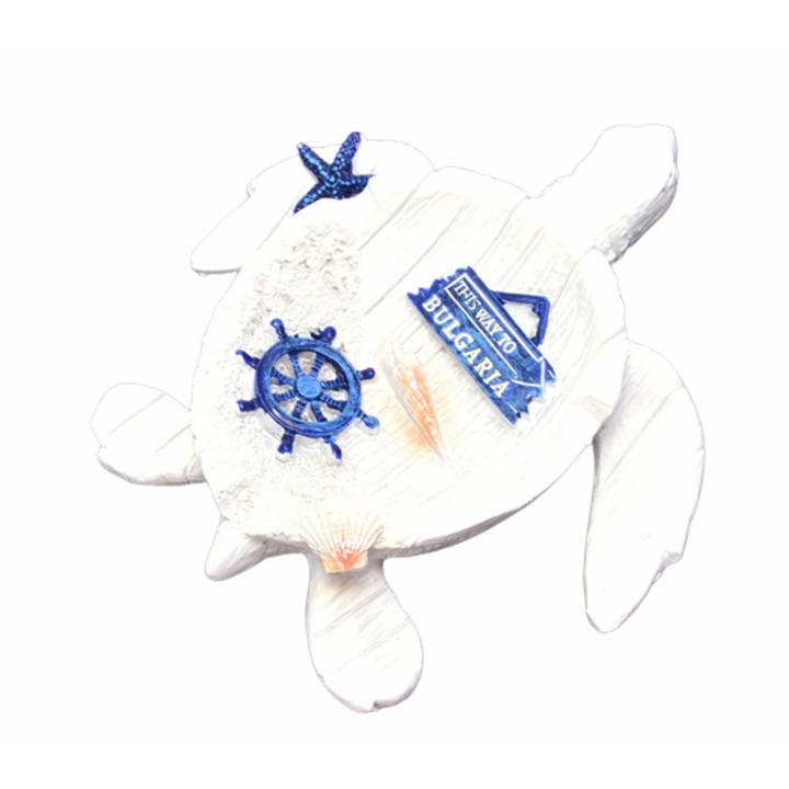 Пепелник Костенурка, Керамичен , Бял