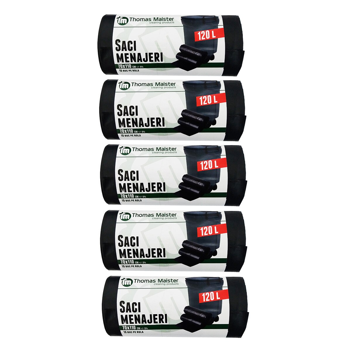 Saci menaj 120l, calitate superioara, 10saci/rola