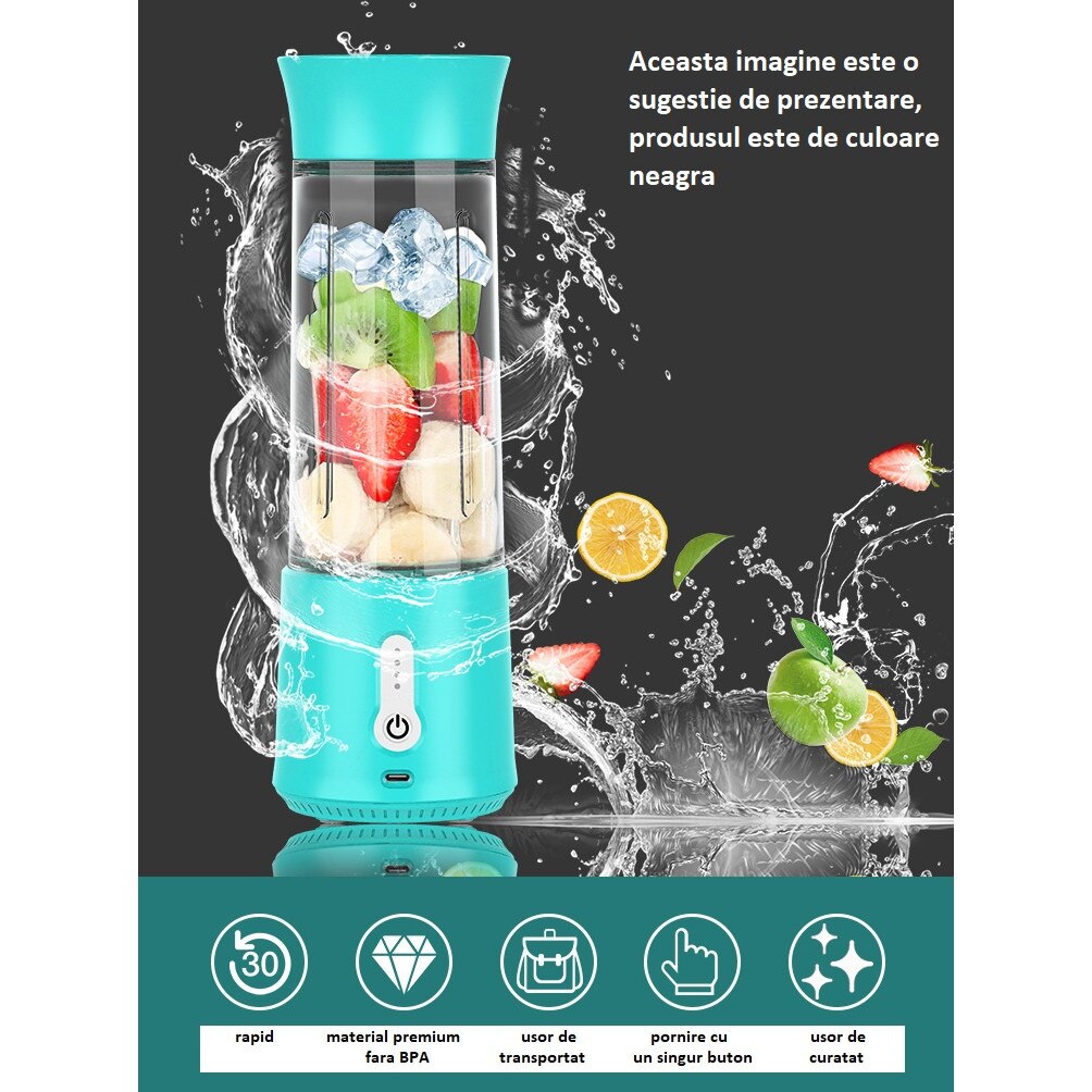 Blender portabil compact multifunctional, 20.000 rpm, 150W, 20 de