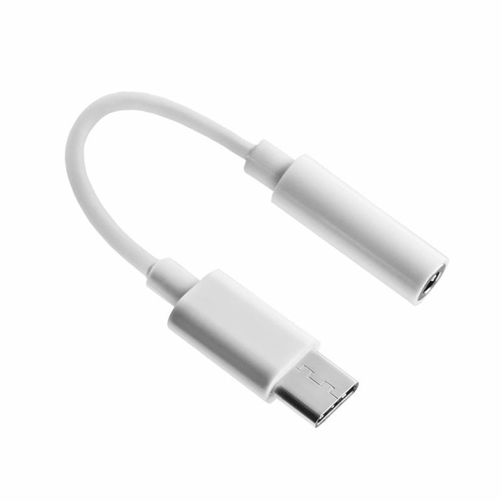 Cablu adaptor Type C to jack 3.5 mm JXL-264, alb