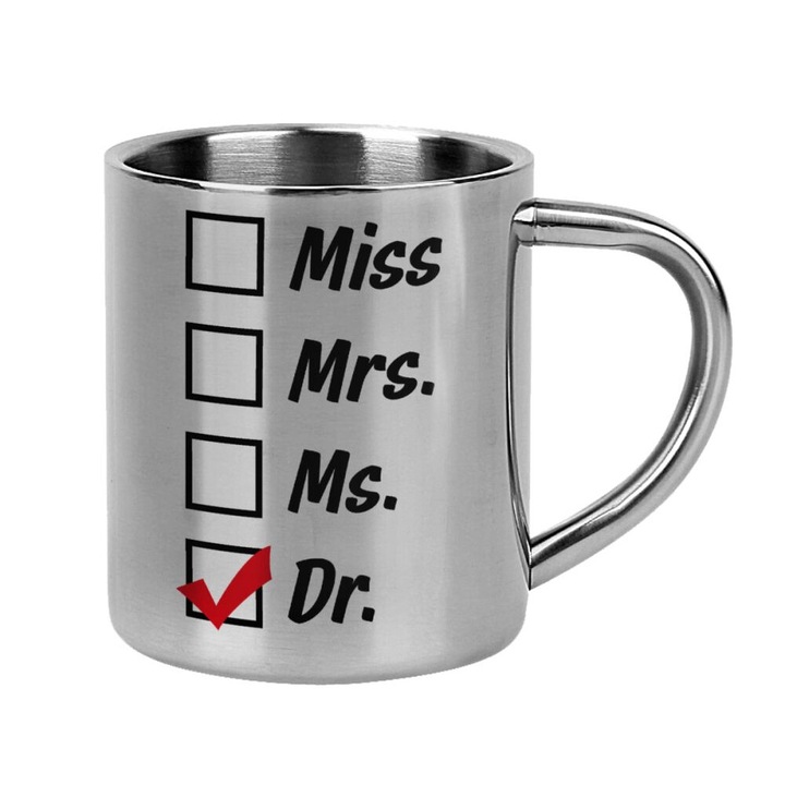 Cana cu pereti dubli Miss, Inox, 300 ml, Multicolor