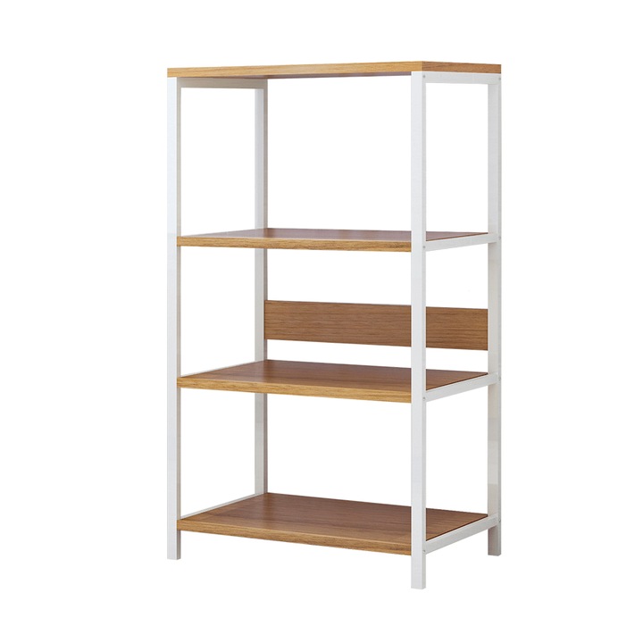 Raft 4 polite mdf maro stejar sonoma metal alb Salve 60x35x102 cm