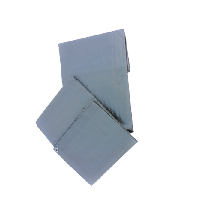 Prelata Plast d.o.o., Rezistenta la apa, Polietilena, 110g / m2, 8 x 12m, Argintiu