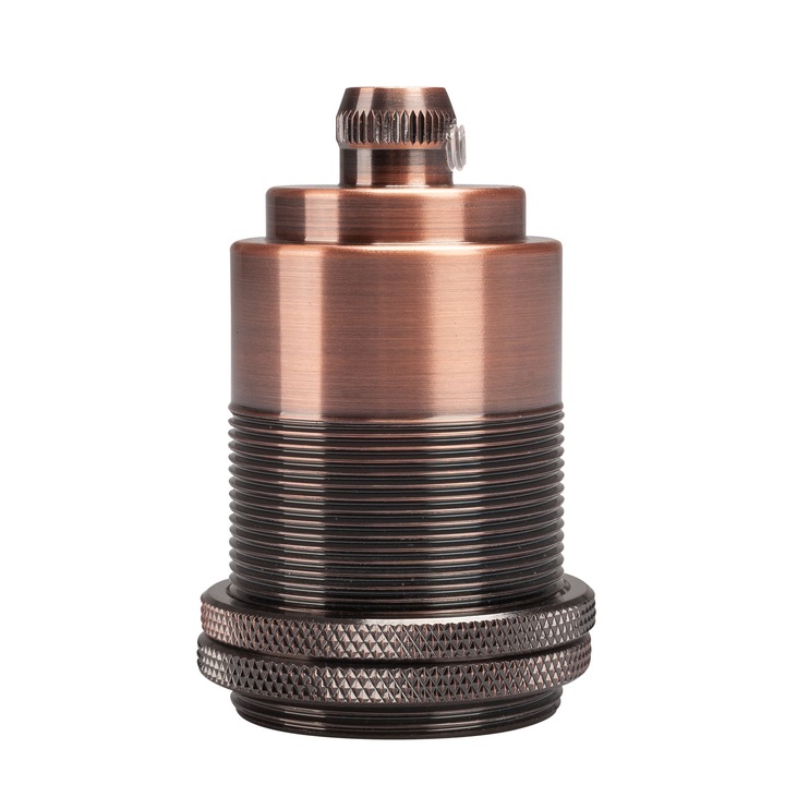 Suport lustra, M2 Outlet, Aluminiu/Plastic, E27, 77 x 50 x 50 mm, Maro