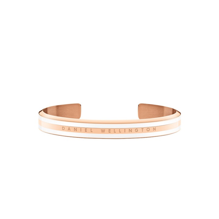 Bratara Daniel Wellington Emalie Slim Satin White Rose Gold Medium