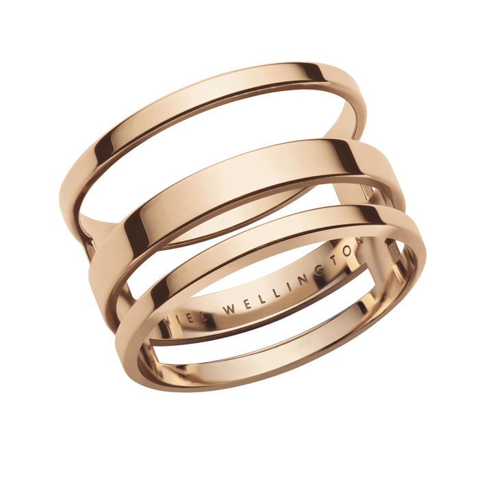 Inel Daniel Wellington Elan Triad Rose Gold, Auriu rose, 5.8 cm