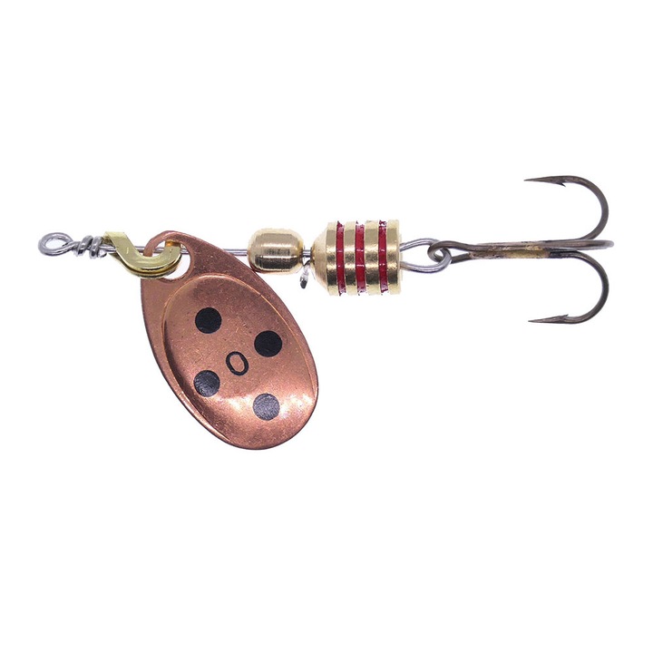 Lingurita rotativa Ilba Tondo 0, 2gr, Cooper/Black, pentru pescuit la clean, pastrav sau biban