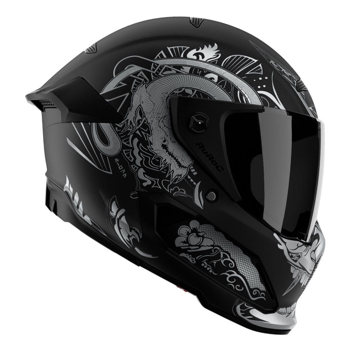 Casca de motociclete Ruroc Atlas 2.0 Platinum Ronin Negru/Argintiu