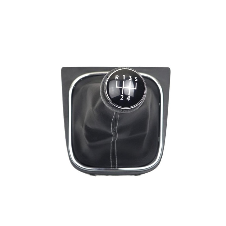 Nuca schimbator de viteze cu manson VW Golf 6, 5 trepte, Cu cusaturi albe