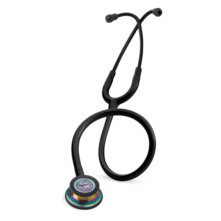 Stetoscop 3M™ Littmann® Classic III, Negru, capsula curcubeu (Black/Rainbow)
