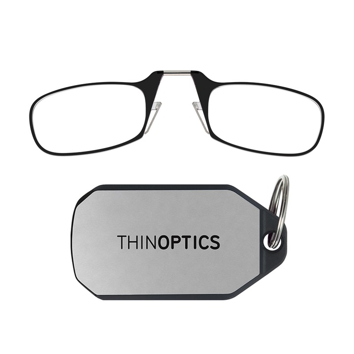 Очила за четене Thinoptics, Без рамки, +1.00, Ултра тънки, Черен