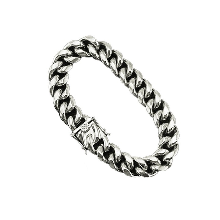 Bratara 4094C inox, Sic Moda, Argintiu, latime 12 mm