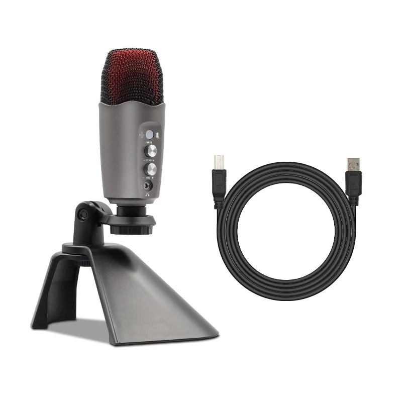 shield aluminum Lyricist Microfon cu condensator RGB de inregistrare pentru iPhone, Android, laptop,  USB profesional pentru jocuri, transmisie in direct - eMAG.ro