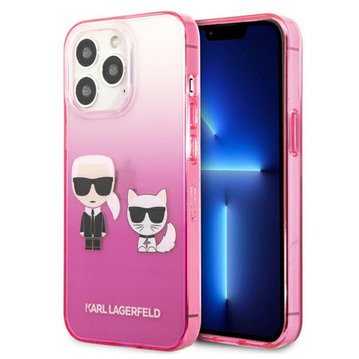 Karl Lagerfeld tok, iPhone 13 Pro / 13 6,1" készülékhez, rózsaszín, kemény tok