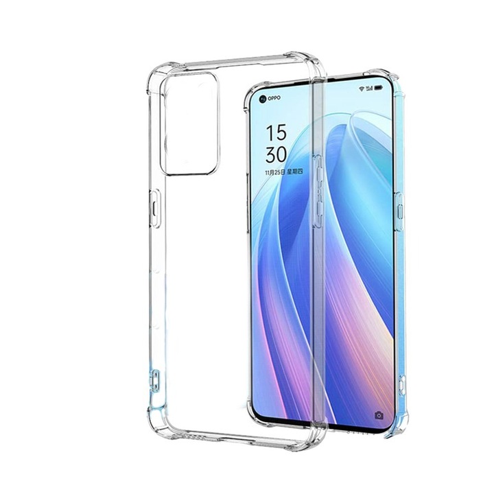Калъф за телефон, Съвместим с Oppo Reno 7 4G, Удароустойчив, Silicon Ultra Slim High Tech, Crystal Clear