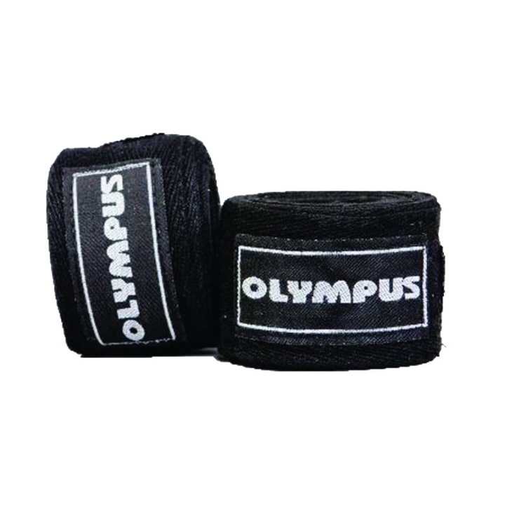 Set benzi textile pentru protectia degetelor, palmelor si incheieturilor in cadrul sporturilor de contact, Olympus, culoare neagra, Marime Universala