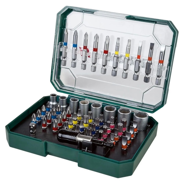 Set biti si tubulare, Parkside, adaptoar magnetic, 56 piese