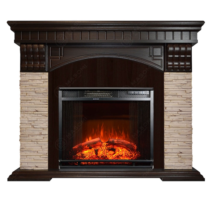 Semineu electric, Masomi, Terra 26 & Nexus-23' 1600 W, Nuc negru, 116*95*34 cm