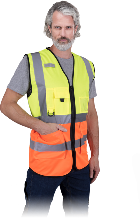 Vesta reflectorizanta pentru barbati, Poliester, Multicolor, 2XL