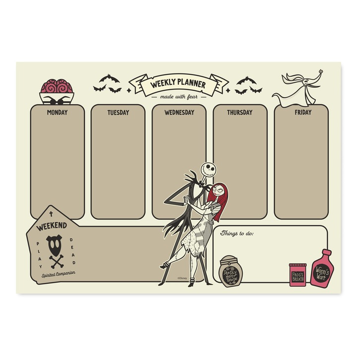 Седмичен календар Disney Nightmare before Christmas, A4, 54 листа, 21,5 x 29 см