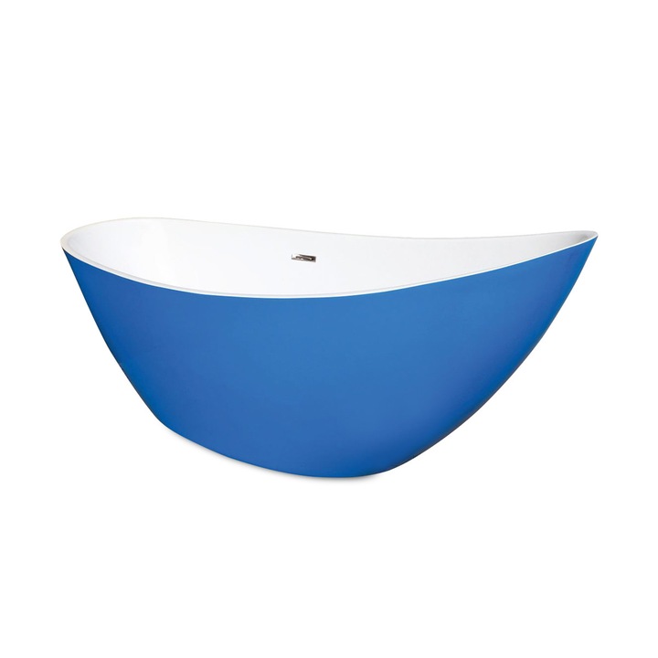 Cada baie freestanding, ovala, Hillary Blue, acril, albastra, 182 x 75.5 cm