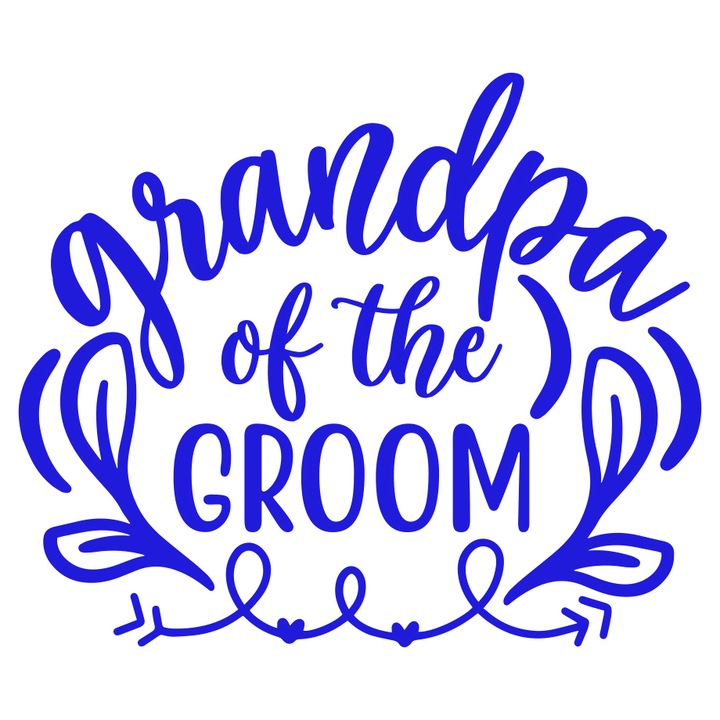 Sticker decorativ pentru perete, Grandma of the groom, 50x35cm, albastru
