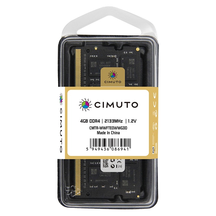 Памет Ram лаптоп Cimuto, 4 GB DDR4, 2133 Mhz, CL17, 1.2V, не ECC
