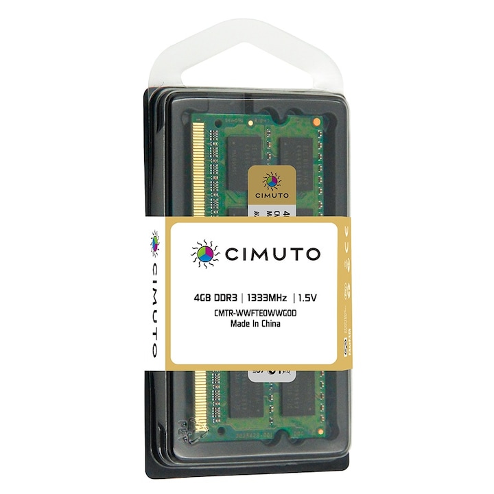 Памет Ram лаптоп Cimuto, 4 GB DDR3, 1333 Mhz, CL11, He Ecc