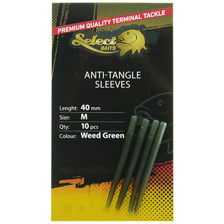 Select Baits 10 db-os csatlakozós készlet, gubancgátló hüvelyek 54 mm, szín gyomzöld