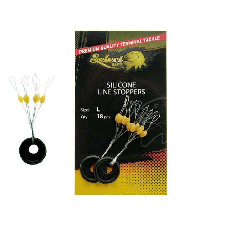 Set 18buc Select Baits opritoare Silicone Line Stoppers Large