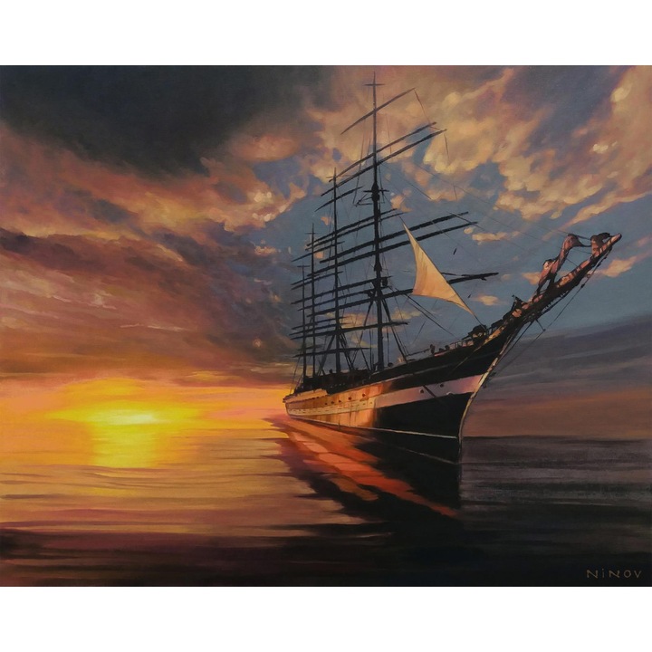 Рисуване по номера ITA ART, В прегръдката на залеза, 40х50см, Многоцветен