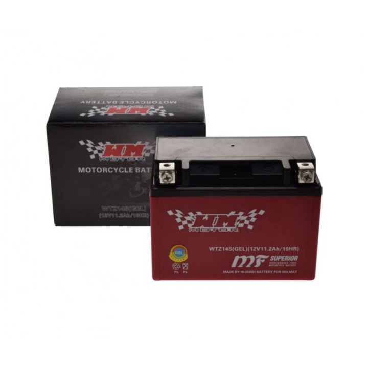 Acumulator moto WTZ14S / YTZ14S - GEL, 12v, 11.2ah