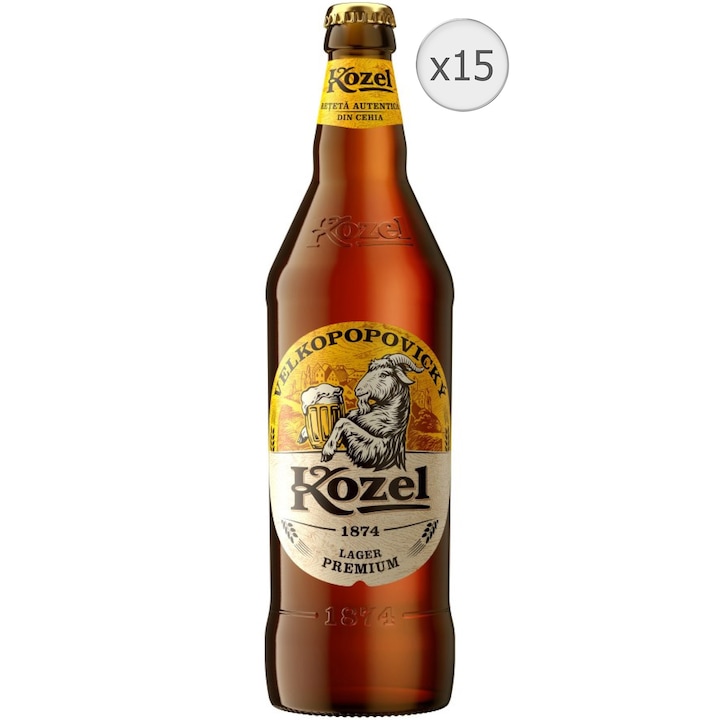 Bere blonda Kozel Premium, sticla, 15 x 0.66l