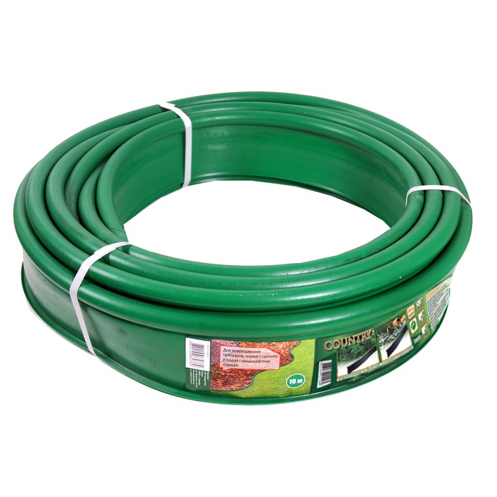 Separator gazon Country, plastic, verde, 10 cm x 10 m