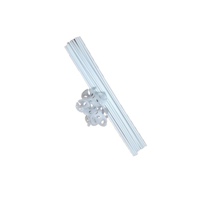 Set 25 bete suport cu rozete alb pentru baloane