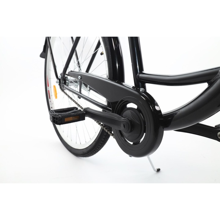 Велосипед Dallas™ City, 1 скоростен, Kолела 28", Черен, 155-185 cm височина, Плетена кошница