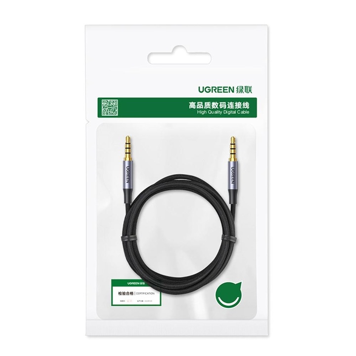 Cablu, Ugreen AUX 3,5 mm mini jack (2x tata) 2m, negru