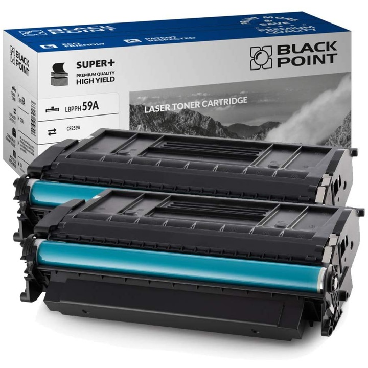 Black Point, 2 tonerkészlet CF259A nyomtató, kompatibilis a HP LaserJetPro MFP M428dw / M428fdn / M428fdw / M404dn / M404dw / M404n / M304 készülékkel, fekete