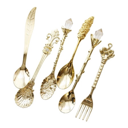 Set de tacamuri, 6 piese, Vintage, Auriu