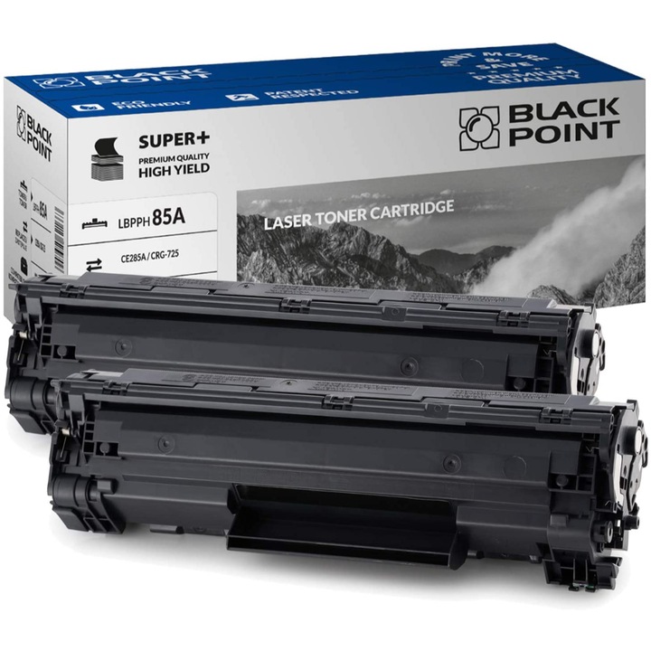 Black Point, 2 db CE285A / CRG-725 toner, kompatibilis a HP LaserJetPro P1102 / P1102W / M1132 / M1212NF / M1217NFW készülékekkel, fekete