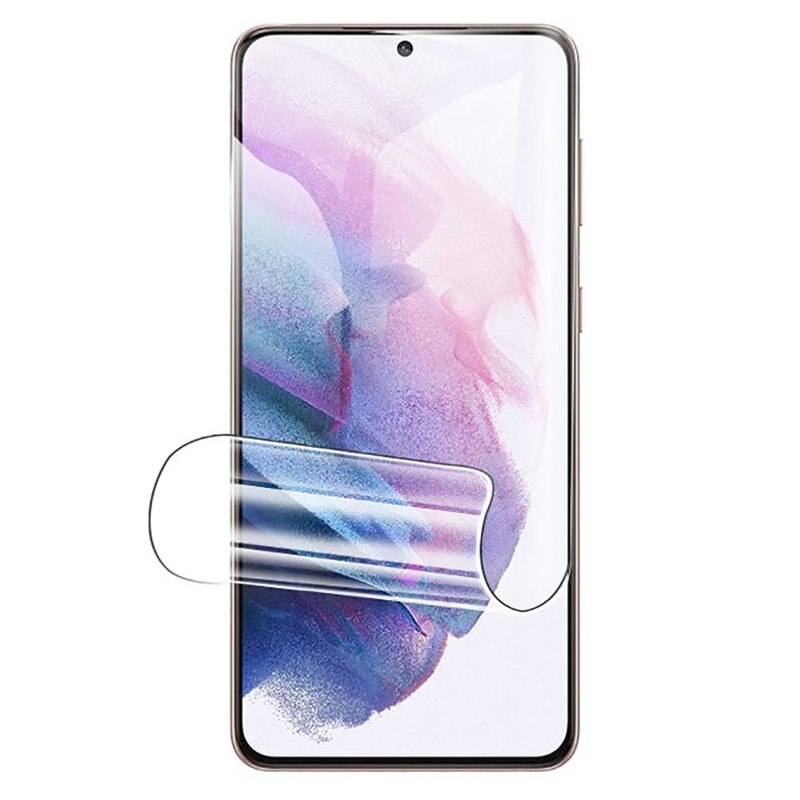 Folie de protectie ecran din silicon, TPU, Perfect fit, compatibila cu Samsung Galaxy S21 Plus, acopera tot ecranul, transparenta, ISAG