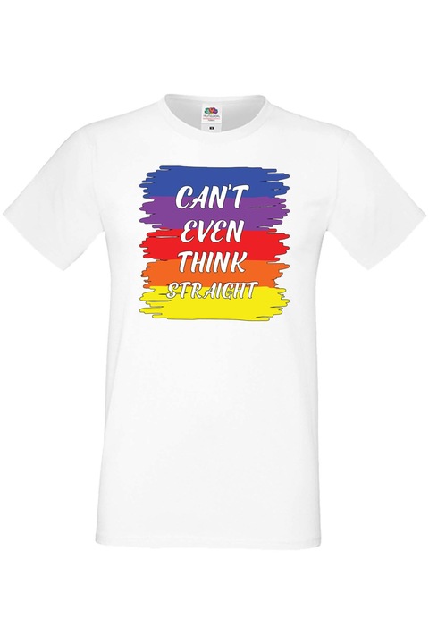 Férfi póló Budapest Pride felvonulás LGBTQ Tralala Can't Even Think Straight, Fehér