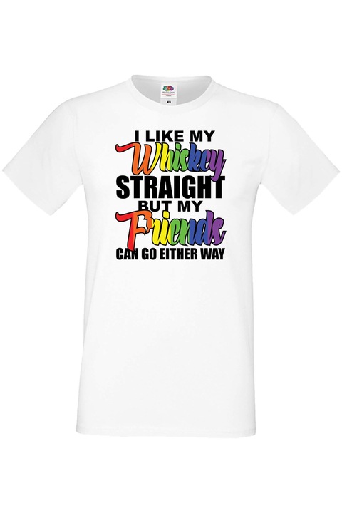 Férfi póló Budapest Pride felvonulás LGBTQ Tralala I like my whiskey straight, Fehér