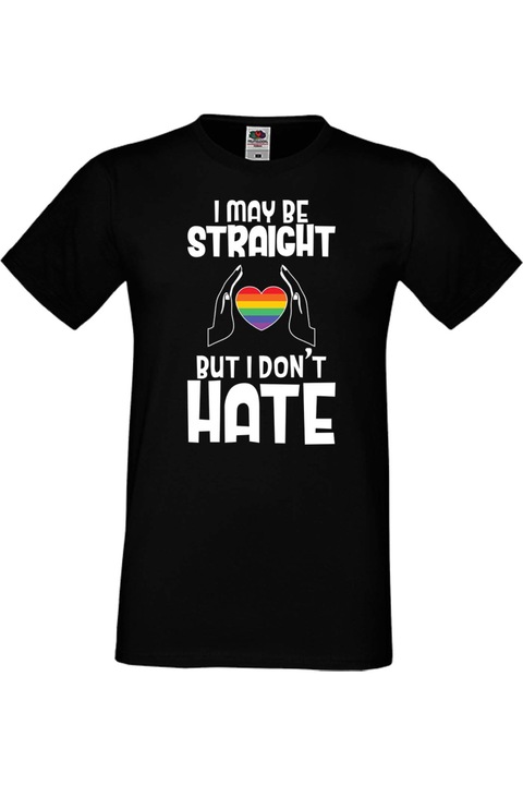 Férfi póló Budapest Pride felvonulás LGBTQ Tralala I May Be Straight But I Don't Hate, Fekete