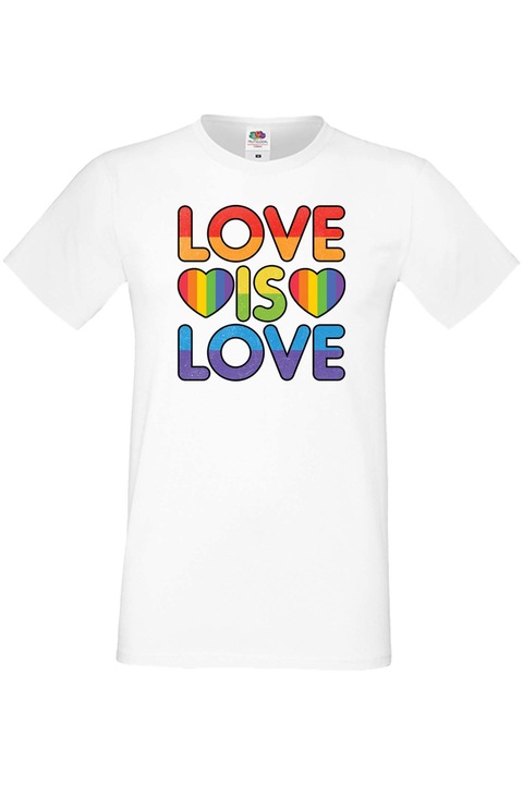 Férfi póló Budapest Pride felvonulás LGBTQ Tralala Love Is Love 2, Fehér