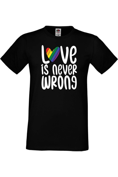 Férfi póló Budapest Pride felvonulás LGBTQ Tralala Love Is Never Wrong, Fekete