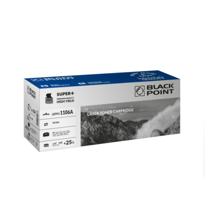 Black Point, W1106A toner, kompatibilis a HP Laser 107A / Laser 107W / Laser 107R / Laser MFP 135A / Laser MFP 135W / Laser MFP 135R / Laser MFP 137FNW készülékekkel, fekete