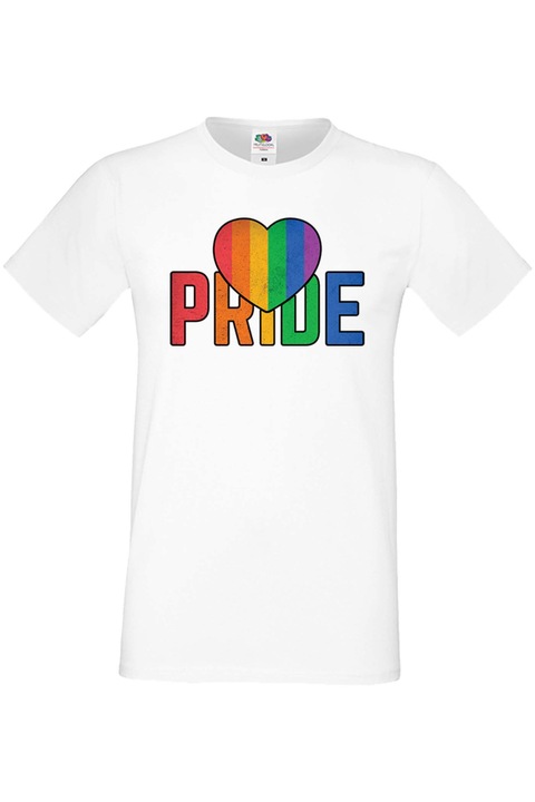 Férfi póló Budapest Pride felvonulás LGBTQ Tralala Pride Heart, Fehér