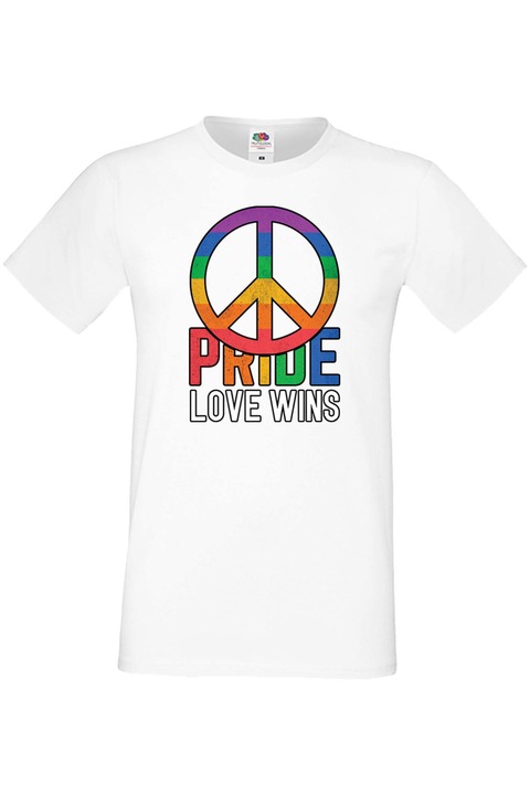 Férfi póló Budapest Pride felvonulás LGBTQ Tralala Pride Love Always Win, Fehér